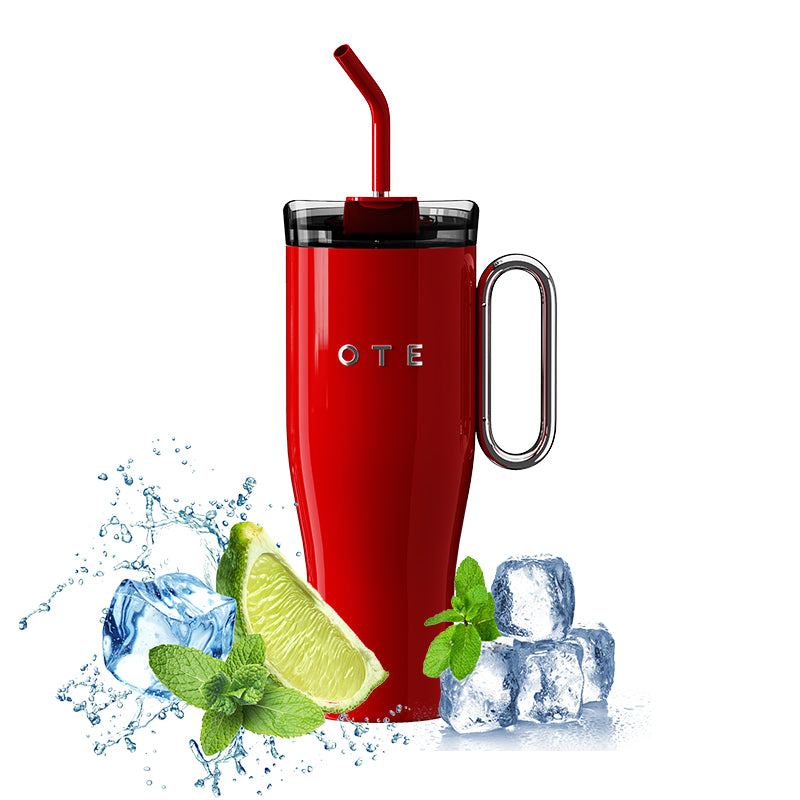 Ote1.2 l (42 oz) kávový hrnec jít, double-walled steel vacuum insulated mug with handle and straw, bpa free, portable car mug tumbler, thermal mug, kávový šálek na teplé a studené nápoje