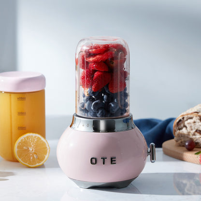 OTE Smoothie maker mixér, Retro Kitchen Malý skleněný mixér na koktejly a smoothie, se sklenicí 400 ml