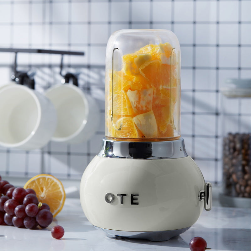 OTE Smoothie maker mixér, Retro Kitchen Malý skleněný mixér na koktejly a smoothie, se sklenicí 400 ml