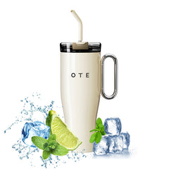 Ote1.2 l (42 oz) kávový hrnec jít, double-walled steel vacuum insulated mug with handle and straw, bpa free, portable car mug tumbler, thermal mug, kávový šálek na teplé a studené nápoje