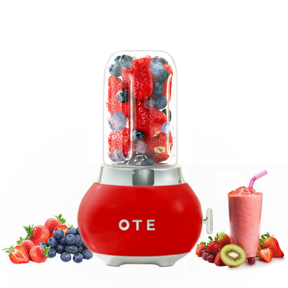 OTE Smoothie maker mixér, Retro Kitchen Malý skleněný mixér na koktejly a smoothie, se sklenicí 400 ml