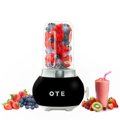 OTE Smoothie maker mixér, Retro Kitchen Malý skleněný mixér na koktejly a smoothie, se sklenicí 400 ml