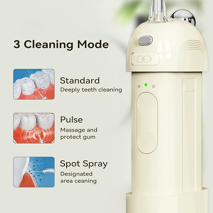 Vodní flossers cordless for teeth-ote portable water flosser-mini power dental flossers rechargeable for travel and home, 3 modes &amp; ipx7 waterproof, oral irrigator for teeth, gum, braces care