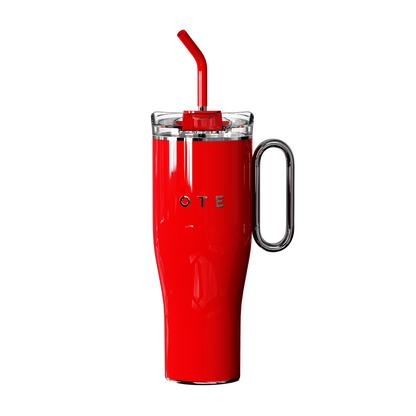 Ote1.2 l (42 oz) kávový hrnec jít, double-walled steel vacuum insulated mug with handle and straw, bpa free, portable car mug tumbler, thermal mug, kávový šálek na teplé a studené nápoje