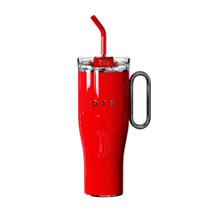 Ote1.2 l (42 oz) kávový hrnec jít, double-walled steel vacuum insulated mug with handle and straw, bpa free, portable car mug tumbler, thermal mug, kávový šálek na teplé a studené nápoje